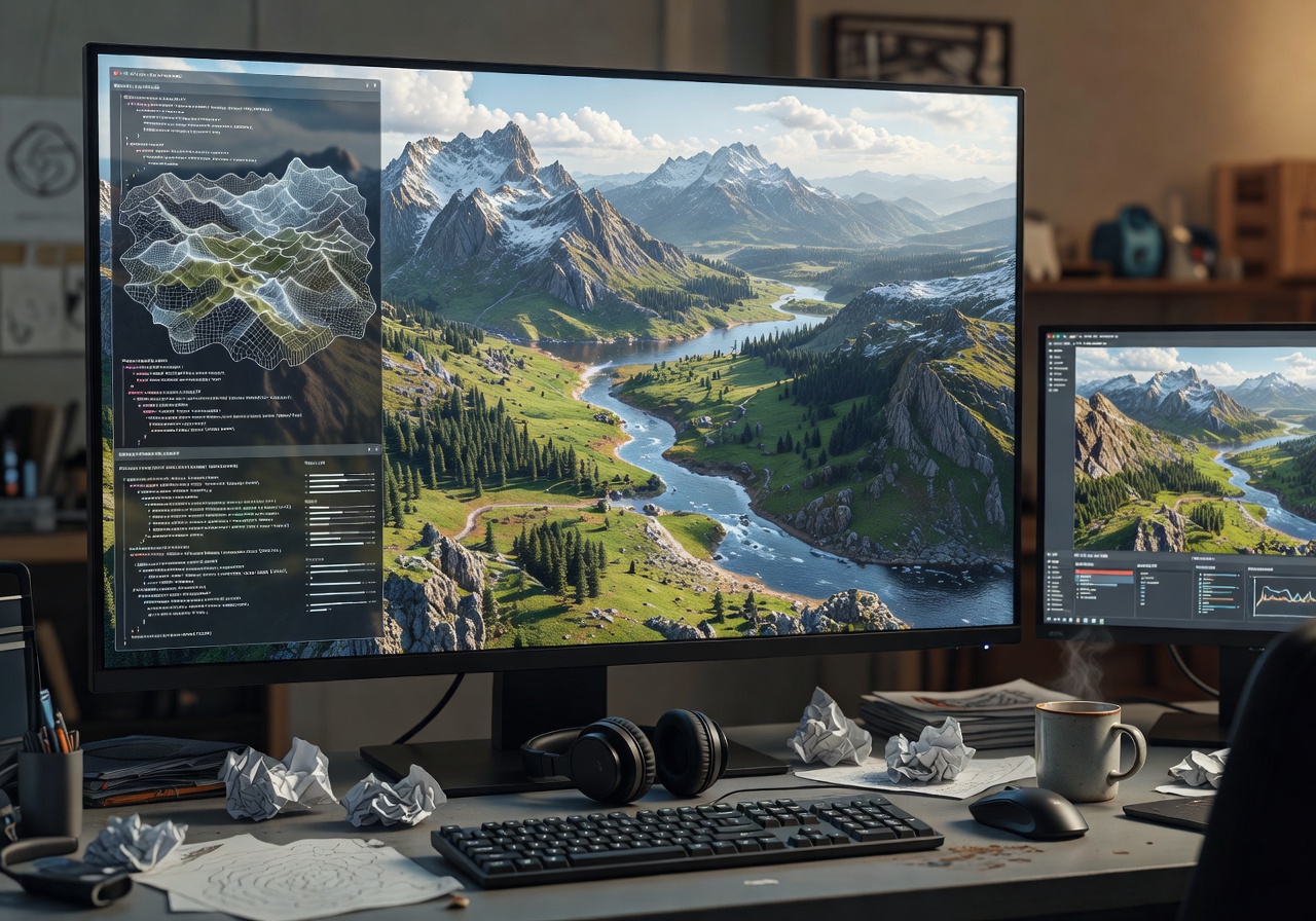 Project Ignite development blog showing open world terrain generation technology