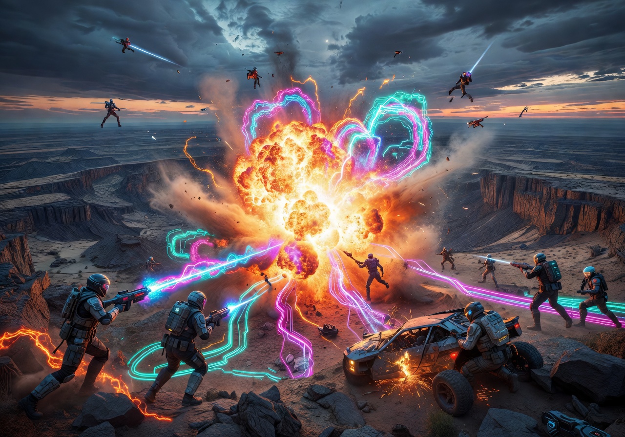 Project Ignite game cover showing massive open world with explosive combat and neon effects