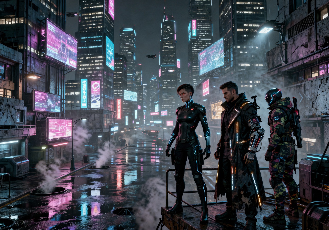 ShadowStrike Season 3 announcement banner with new cyberpunk cityscape and characters